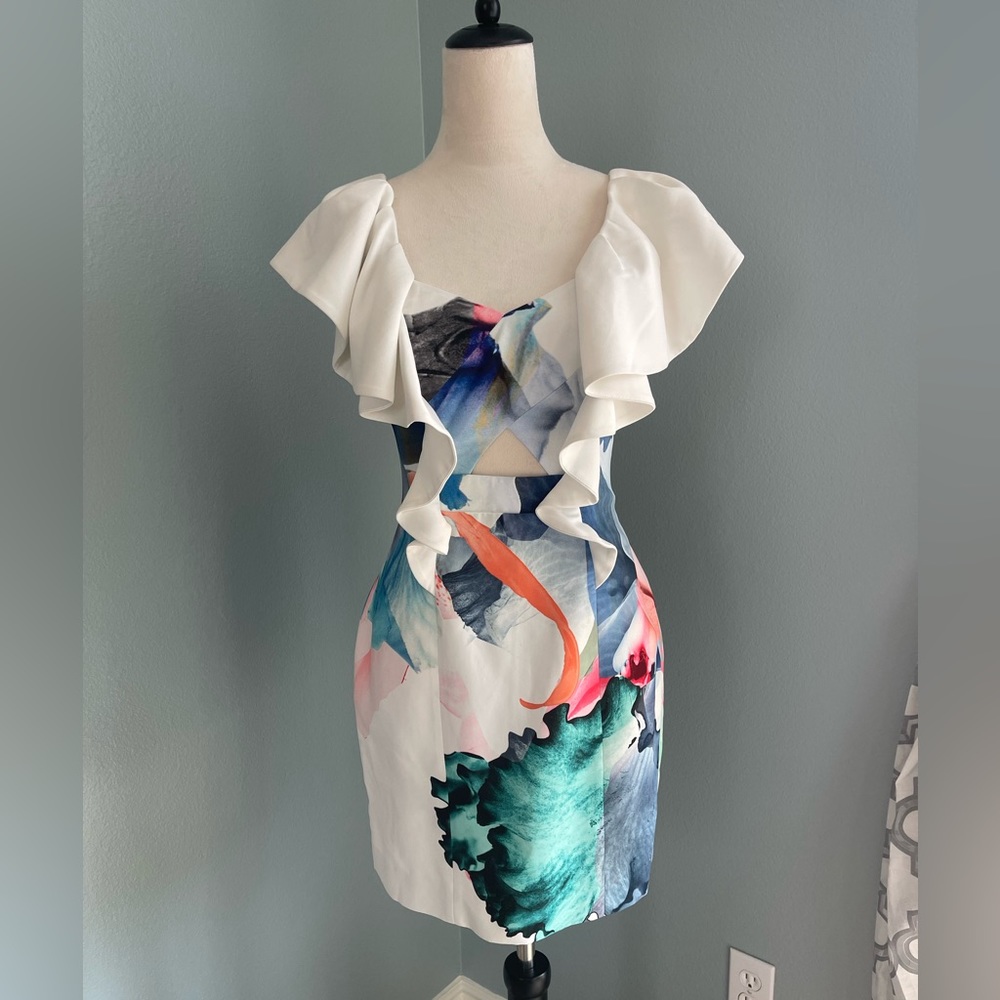 Stylestalker Paradise Ruffle bright dress, NWT, Size S
